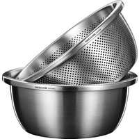 LFGB Certification 304 Stainless Steel Kitchen Washer Integrated Molding Ultra Thick Fruit Washer with 2mm Fine Pores Colander