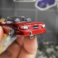 1:64 Car Model Tail Decoration Resin Heart Shaped Pendant Trailer Ring Scene Diorama