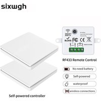 SIXWGH Smart Wireless Schalter RF433Mhz Self-Powered Push Button Wand Panels Fernbedienung Licht Schalter Wasserdicht Wand Schalter