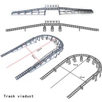 MOC City Train Rail Crossing Tracks Viaduct Set Elevated Track Curve Bricks Building Blocks Technical Enlighten Toys for kids