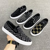 crystal loafers shoes for man flats rhinestone mens casual shoes designer shoes casual business luxury man slip on loafers