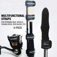 Fishing Rod Straps and Reel Spool Bands Elastic Hook and Loop Cable Ties Protective Tip Cover Wrap Tackle Saver
