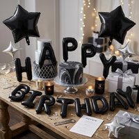 Birthday Balloon Black Foil Letter Balloons Set Happy Birthday Decoration Globos Men Women Kids Boys Party Supplies