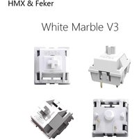 HMX Feker White Marble V3 Hot swap mechanical keyboard accessories Switch 5 Pin HIFI Linear Factory lubrication Gaming Switches