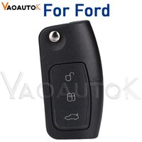 Replacement Smart Remote Key Shell Fob Suitable For Ford Focus Fiesta C-Max K-Uncut 3 Buttons Flip Folding Car Blank Key Shell