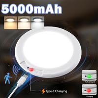 LED Motion Sensor Ceiling Light Magnetic Installation With Remote Control USB Rechargeable For Shower Bedroom Closet Night Lamp