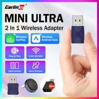 2026 CarlinKit 5.0 Mini Ultra 2-In-1 Wireless Adapter Android Auto CarPlay Wireless Smart Car Play Box For OEM Car Plug and Play