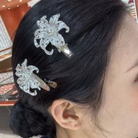 2/10pcs Y2K Stars Hair Clips Lily Flower Hair Clips for Women Dot Hairpins Headwear Lolita Vintage Barrettes Duckbill Snap Clips