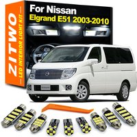 ZITWO 15Pcs For Nissan Elgrand E51 2003 2004 2005 2006 2007 2008 2009 2010 LED Bulb Interior Dome Reading Trunk Plate Light Kit