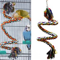 Bird Toys Parrot Climbing Rope Birdcage Suspension Pole Cotton Rope Swivel Ladder Parakeet Training Chew Toys Pet Supplies