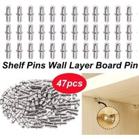 47pcs Nickel Plated 5mm Shelf Brackets - Durable Metal Furniture Supports, for Shelves, Cabinets, Shelf Brackets for Furniture