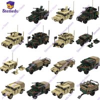 Military Series Armored Car Building Blocks Sets Assembly Bricks Army Combat Vehicles Model Display Toy Gift for Kids with Dolls