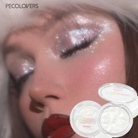 1PC Face Highlight Palette, White Silver and Champagne, Brightening Face Highlight, Waterproof, Facial Cosmetics