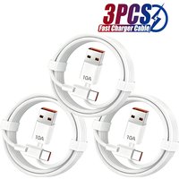 3PCS USB Type C Cable 120W 10A Fast Charging Wire Mobile Phone USB For Huawei P30 Xiaomi Realme Samsung Poco x6 Data Cable