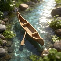 Vintage Miniature Wooden Canoe Figurine Nautical Decor Tiny Boat with Oar Rustic Ornaments Home Fish Tank Garden Dollhouse Gifts