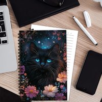 Flowers & Cat Notebook,Journal,Blank Lined Pages,Ideal Gift for Note-Taking, Inspiring for Men and Women, Perfect for Students