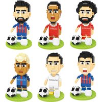 New Famous Football Players Miniature Building Blocks Character Assembly Model Desktop Ornament Kids Educational Toys Fun Gifts