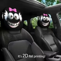 2026 2 Pieces Of Best-selling Hooded Emoticon Car Headrest Covers, A Must-have For Your Journey, Stain-proof And Oil-proof