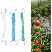 10pcs Plants Hooks Clips With 10M Rope + 20 Clips J Hooks Clips Set Tomatoes Growing Hooks Clips For Tomato Grape Pepper