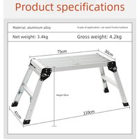 Heavy Duty Folding Ladder with Anti-Slip Feet for Car Wash, Home Repair,and Outdoor Working Portable Aluminum Alloy Step Stool