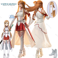 Anime Sword Art SAO Online Yuuki Asuna Cosplay Costume Asuna Cosplay Costume Erika Suteishia Cos Outfit Wig Shoes For Hallowmas