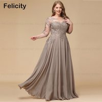 Plus Size Mother of the Bride Dresses 2025 A-line Scoop Illusion Customized Long Chiffon Wedding Guest Dressesفستان حفل