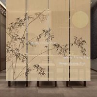 Chinese Custom Partition Fabric Semi Transparent Yarn Hanging Cloth Home Decoration Room Partition Curtain Without Wooden Strips