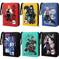 400pcs Anime Demon Slayer Zipper Card Album Book Collection Card Storage Folder Hold Tanjiro Game Cards Binder Holder Protector