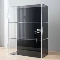 Acrylic storage cabinet used for locking cosmetics and perfume lipstick small items is handmade, dust-proof, anti loss