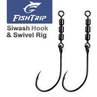 FishTrip 10Pcs Siwash Hooks with Swivel Rig , Anti-Tangle 3-Bearing Connector for Small Spinner Lures, Ultralight Freshwater
