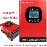 HXCONTROLLER 480VDC 24-192V MPPT Solar Charge Controller 60A 100A 120A Solar Battery PV Regulator With WIFI Monitor
