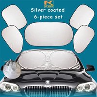 6 Teile/satz Auto Sonnenschutz Windschutzscheibe Abdeckungen Anti Schnee Eis Fenster UV Schutz Schild Reflektierende Sonnenblock Vorne Hinten Rückseite