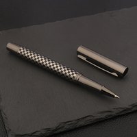 Luxury High Quality Metal Rollerball Pen Gun gray grid chessboard Trim Stationery Office school supplies Writing Ball Pens