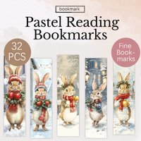 32pcs Christmas Peter Rabbit Bookmarks, Christmas ,Teacher Gift, Back-To-School Holiday Gifts, Creative Artistic Designs
