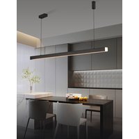 Modern LED linear chandelier for dining room office white bar pendant lights kitchen island lighting black minimalist lamp