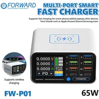 FORWARD FW-P01 65W Smart Multi-Port Fast Charger with Wireless Charging for Mobile Tablets Laptops Repair Fast Charger Tool