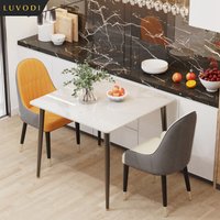 LUVODI 80CM Square Kitchen Dining Table,Modern Dining Room Table with Metal Legs for Living Room Coffee Shop Restaurant