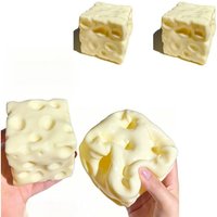 Cute Cheese Cube Stress Ball Non Rebound Shapeable Squeeze Ball Sensory Fidget Toy Anxiety Relief Decompression Toy for KidsGift