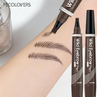 1pc 4 Points Eyebrow Pen Long Lasting Liquid Eyebrow Tattoo Pen Cosmetic Waterproof Professional Microblading Eyebrow Pencil