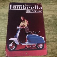 Lambretta Innocenti Vintage Look Scooter Moped Motorcycle Bike Metal Sign