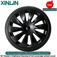 4PCS 18-inch Hub Caps for Tesla 2026 Model 3 Standard , Full Rim Covers Replacement Wheel Cover Accessories for Standard Edition