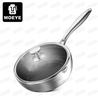 MOEYE Soup Pot 316L Antibacterial Stainless Steel Milk Pot 5 Layers Thickened Bottom Non-stick Cooking Pot Kitchen Saucepan