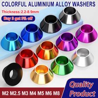 M2 M2.5 M3 M4 M5 M6 M8 Colorful Aluminium Alloy Spherical Conical Washers Gasket for Cap Head Gasket washers for RC parts