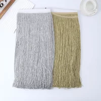 2Yards Gold Lace Fringe Trim Tassel 20CM-100CM Wide Fringe Trimming For Latin Dress Curtain Clothes Accessories Lace Ribbon DIY