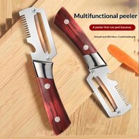 3-in-1 Serrated Peeling Knife Multifunctional Vegetable Peeler with Handle & Bottle Opener Kitchen Tool
