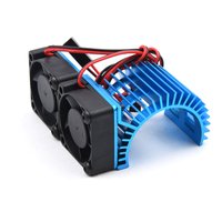Motor Dual Cooling Fans Heatsink 540 550 3650 3660 3670 Radiator 36mm 5V-7.4V For 1/10 1/8 RC Car Ship Part Aluminum Alloy