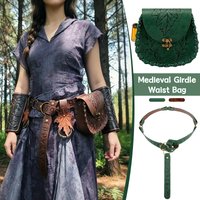 Medieval Leather Waist Bag Alchemist Tool Belt Pouch Cosplay Renaissance Knight Viking Costume Prop Potion Holder