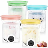 4 Pack Swirl Pints Cup for Ninja NC701 NC700 Series Soft Serve Maker