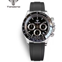 Tandorio Multi-Functional VK63 Business Men's 39mm Quartz Watch Chronograph Stopwatch Fashion Sports Stainless Steel Wristwatch