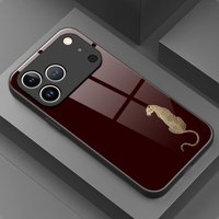 Vintage Art Leopard Pattern Tempered Glass Phone Case For iPhone 17 16 15 14 13 12 11 Pro Max 17 Air 7 8 Plus XR XS X Cover